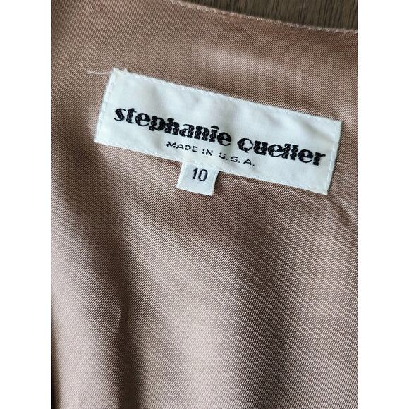 Vintage Stephanie Queller Houndstooth Plaid Beige Bown Black Vest Size 10 - Picture 7 of 8